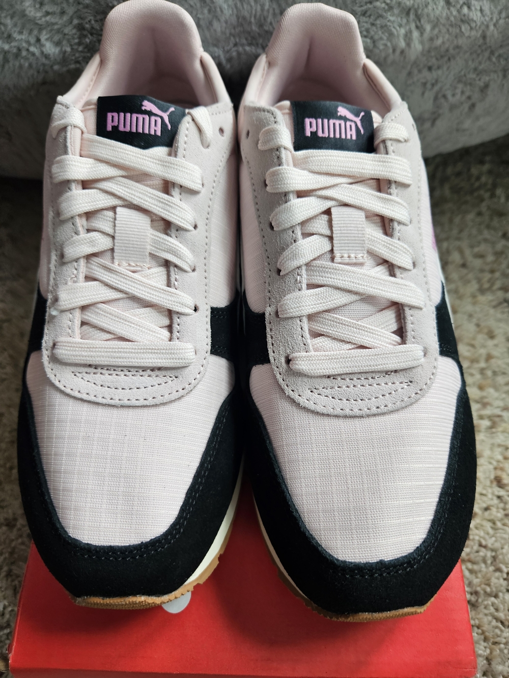 PUMA Men's Pink and Black Retro Runner Sneakers